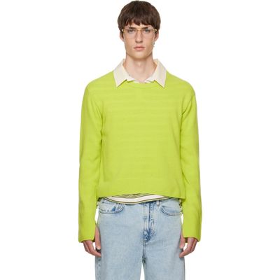 Sanderlak Sanderlak Green Cropped Crew Sweater