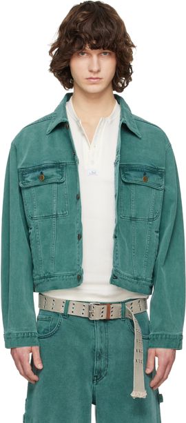 Sanderlak Sanderlak Green Faded Denim Jacket