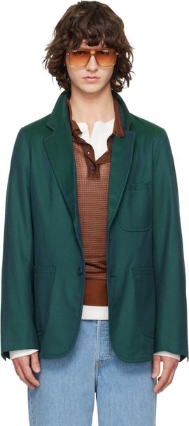 Sanderlak Sanderlak Green Single-Breasted Blazer