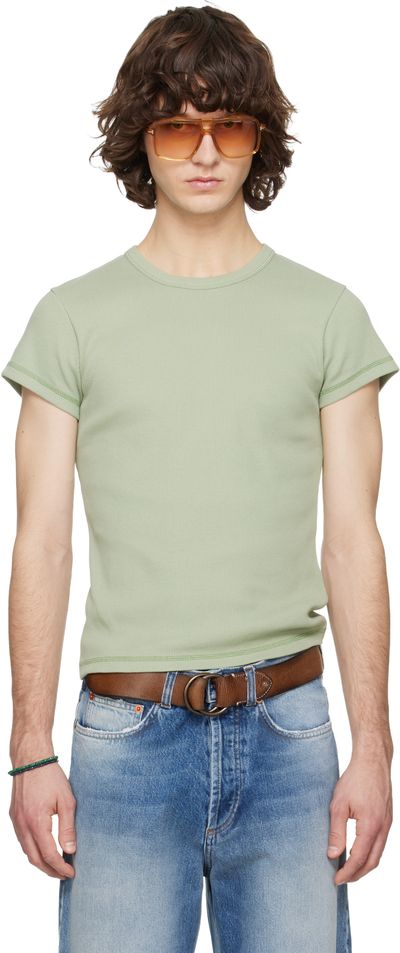 Sanderlak Sanderlak Green Skinny Rib T-shirt