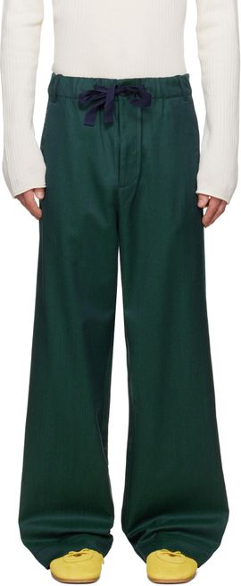 Sanderlak Sanderlak Green Tailored Drawstring Trousers