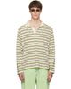 Sanderlak Sanderlak Off-White & Green Striped Jersey Polo - 1