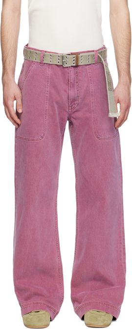 Sanderlak Sanderlak Pink Utility Flare Jeans