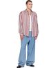 Sanderlak Sanderlak Red & White Striped Oversized Shirt - 4