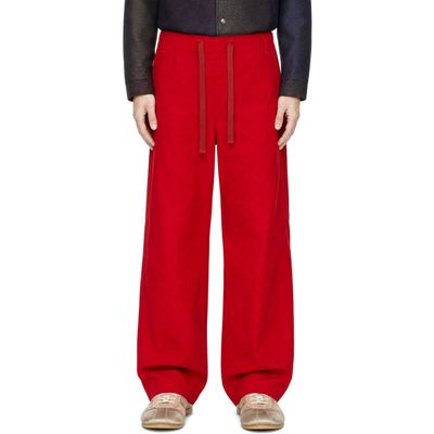 Sanderlak Sanderlak Red Baby Cord Drawstring Trousers