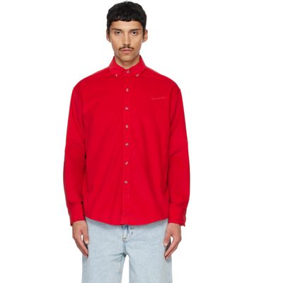 Sanderlak Sanderlak Red Oversized Baby Cord Shirt