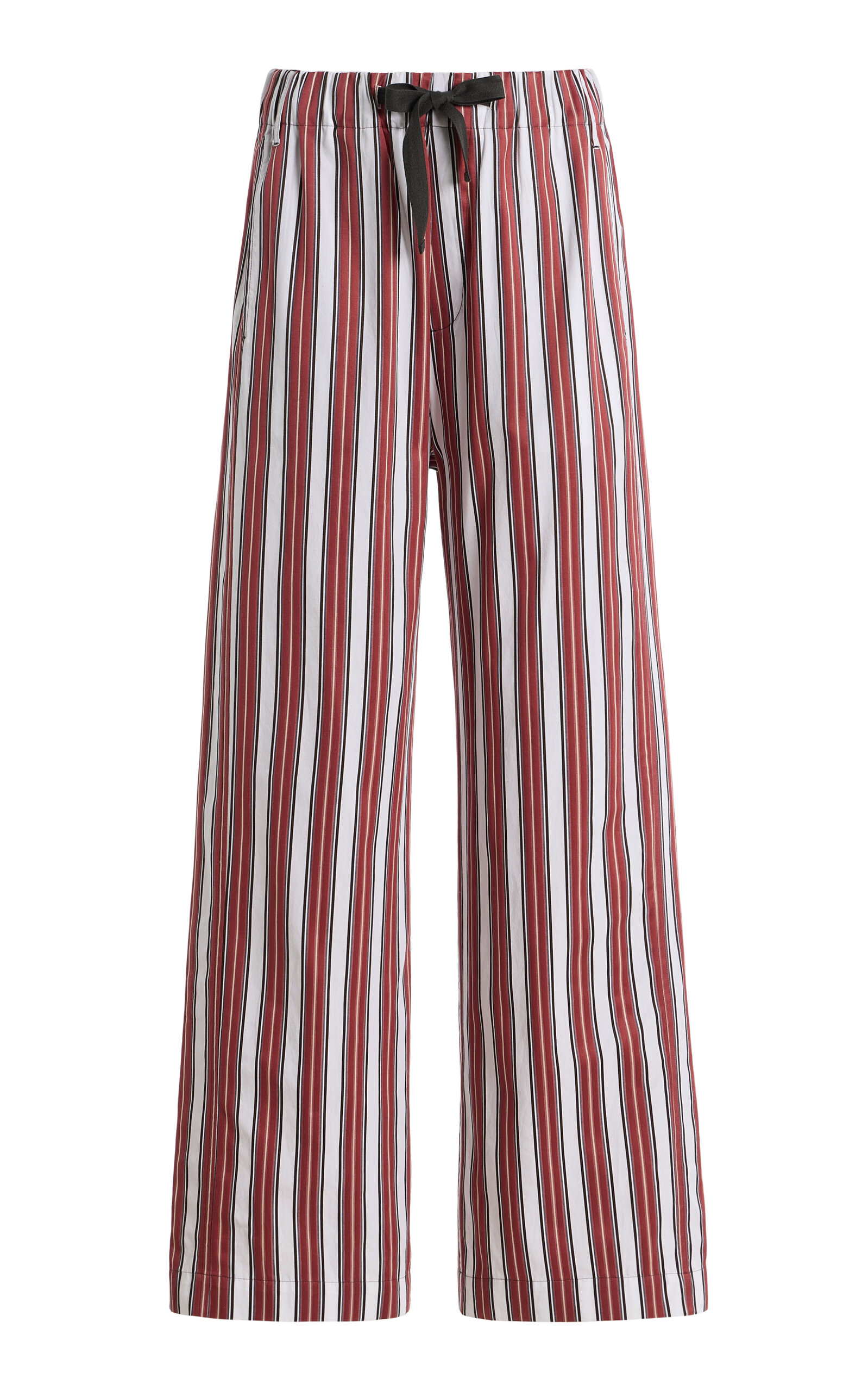 Sanderlak Sanderlak Striped Drawstring Cotton WideLeg Pants