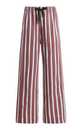 Sanderlak Sanderlak Striped Drawstring Cotton WideLeg Pants
