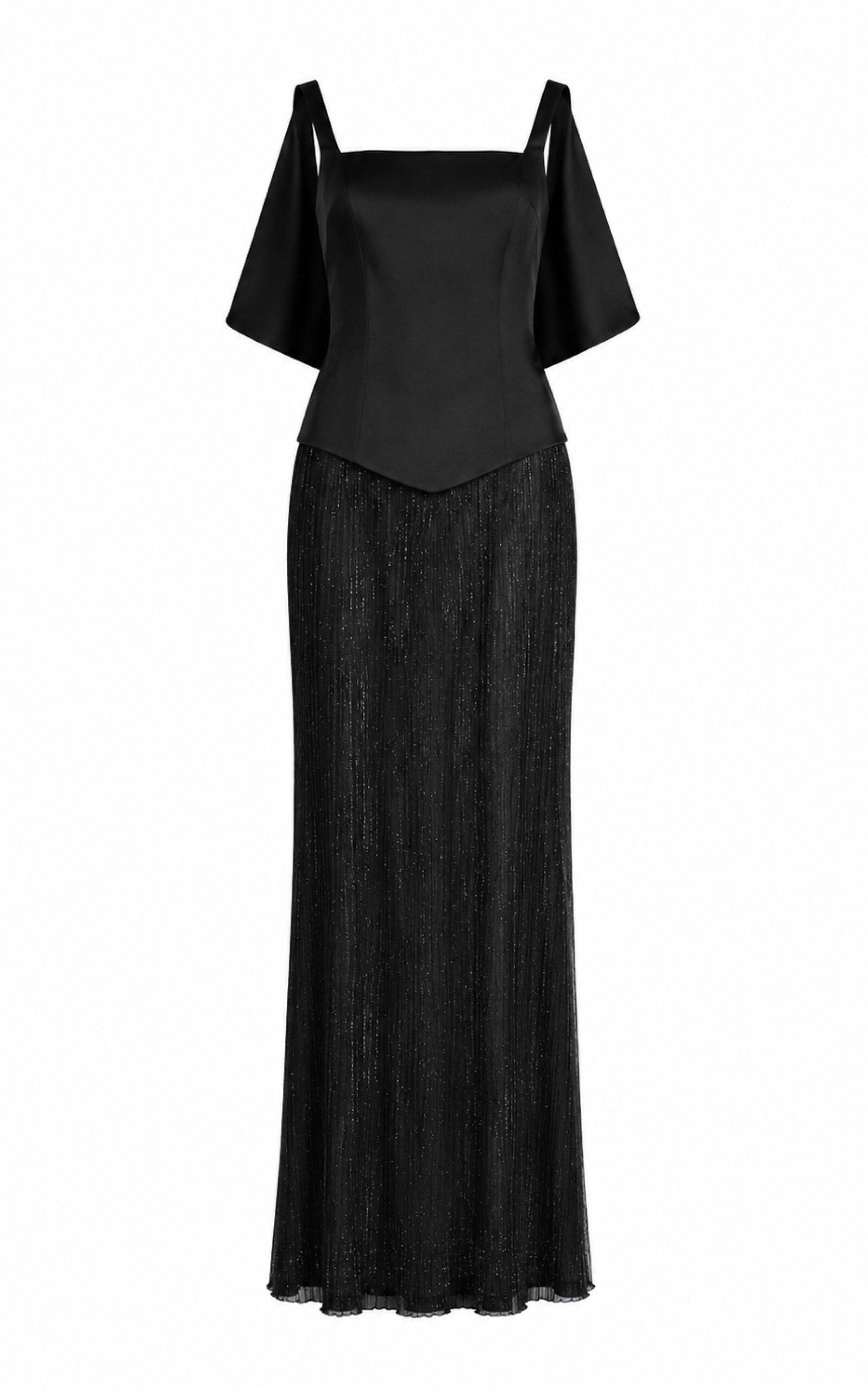 Sandra Mansour Sandra Mansour After Dark Satin Tulle Maxi Dress
