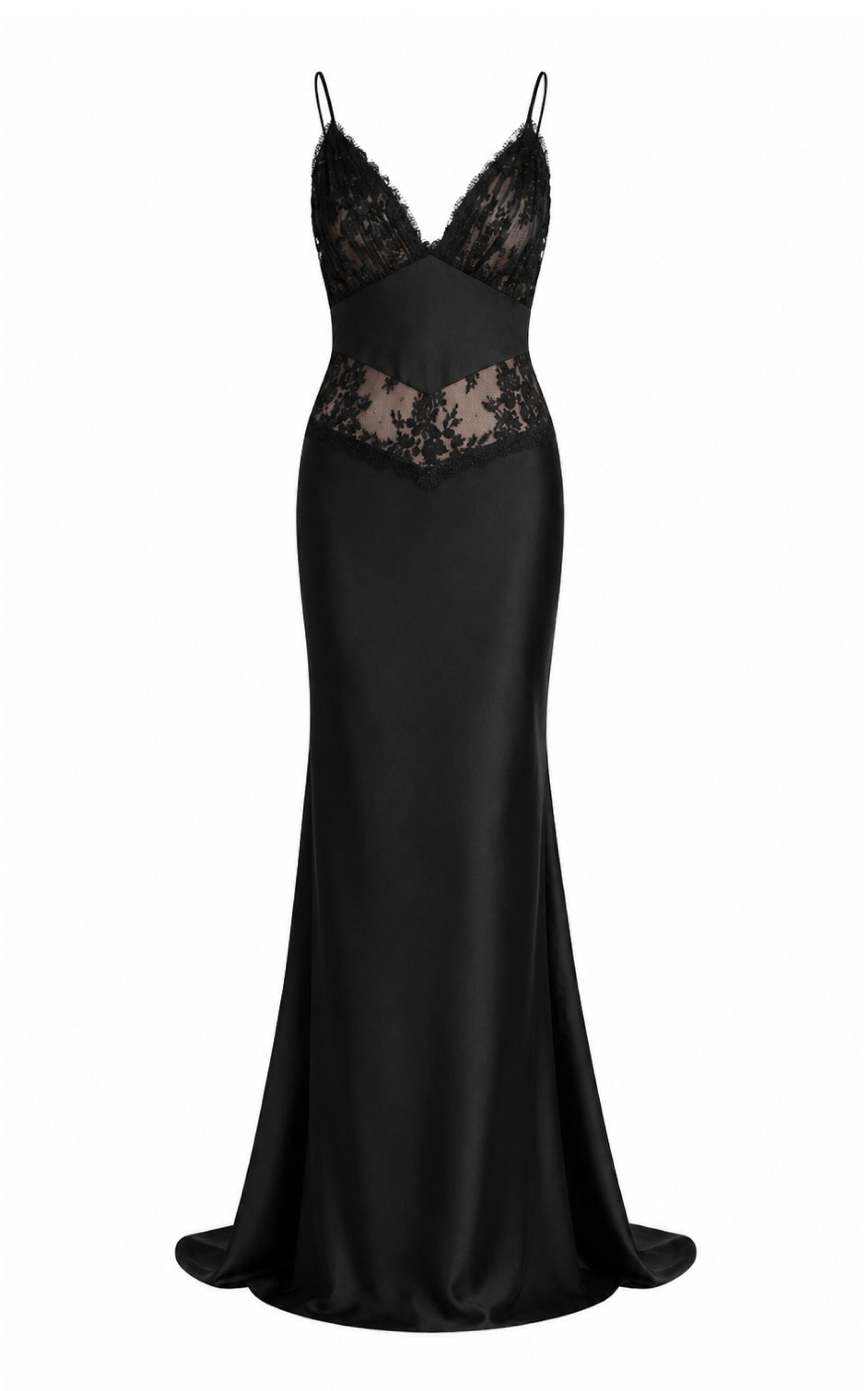 Sandra Mansour Sandra Mansour Desire Satin Lace Maxi Dress