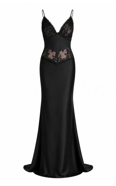Sandra Mansour Sandra Mansour Desire Satin Lace Maxi Dress