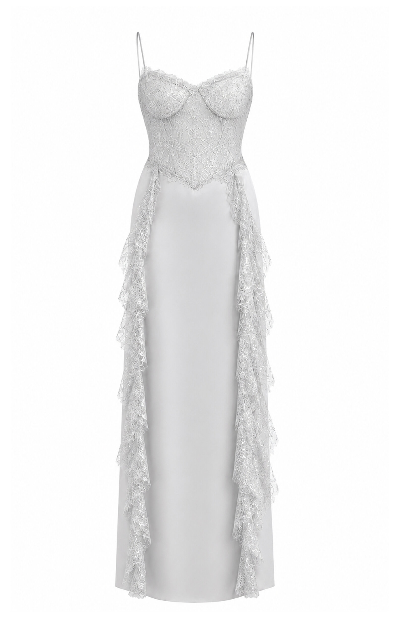 Sandra Mansour Sandra Mansour Memory Satin Lace Maxi Dress