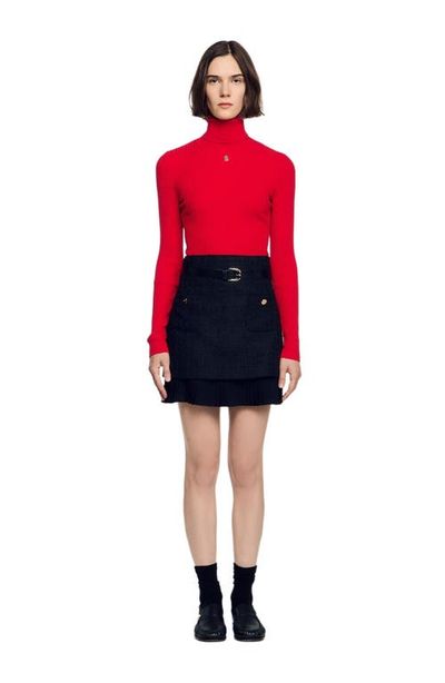 SANDRO SANDRO 2-in-1 Tweed Skirt