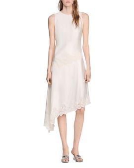 Sandro Sandro Asymmetric Satin Dress