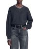 Sandro Sandro Augusta Wool Blend Whipstitch V Neck Sweater - 1