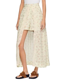 Sandro Sandro Avina Floral Print Maxi Skort