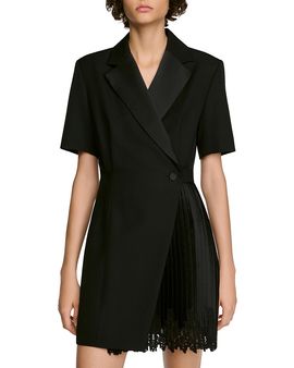 Sandro Sandro Baccarat Tailored Wrap Dress