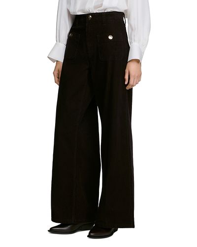 Sandro Sandro Bastiaan Corduroy Patch Pocket Wide Leg Pants