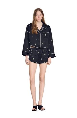 SANDRO SANDRO Beaded and rhinestone shorts
