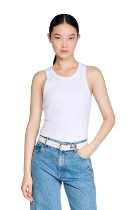 SANDRO SANDRO Beaded Rib Knit Vest Top