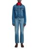 Sandro Sandro Benjamin Leather Collar Denim Jacket - 5