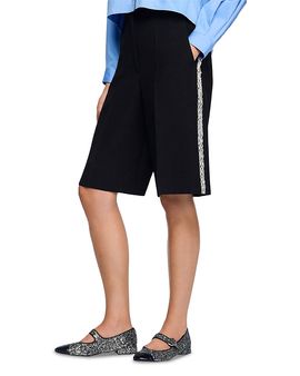 Sandro Sandro Bermuda Shorts with Rhinestone Band