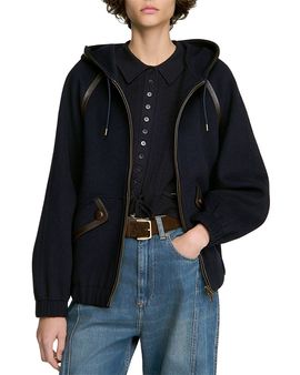 Sandro Sandro Brooks Wool Hooded Jacket