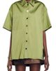 SANDRO SANDRO Cacao Oversize Short Sleeve Satin Shirt - 1