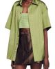 SANDRO SANDRO Cacao Oversize Short Sleeve Satin Shirt - 4