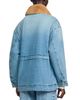 Sandro Sandro Cameron Cotton Denim Coat with Faux Fur Collar - 4