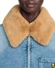 Sandro Sandro Cameron Cotton Denim Coat with Faux Fur Collar - 5