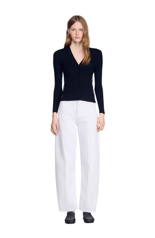 SANDRO SANDRO Cardigan with lace panel