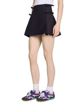 Sandro Sandro Cedriala Wool Blend Pleated Mini Skirt