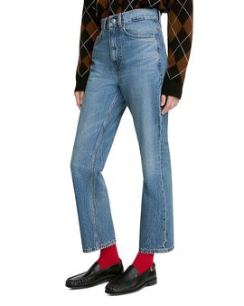 Sandro Sandro Charmant High Rise Straight Leg Jeans in Blue Jean