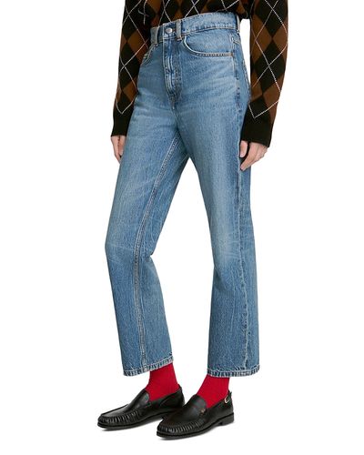 Sandro Sandro Charmant High Rise Straight Leg Jeans in Blue Jean