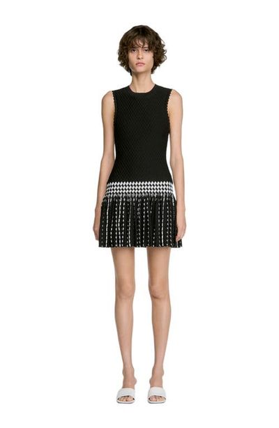 SANDRO SANDRO Check Knit Short Dress