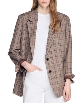 Sandro Sandro Check Suit Jacket
