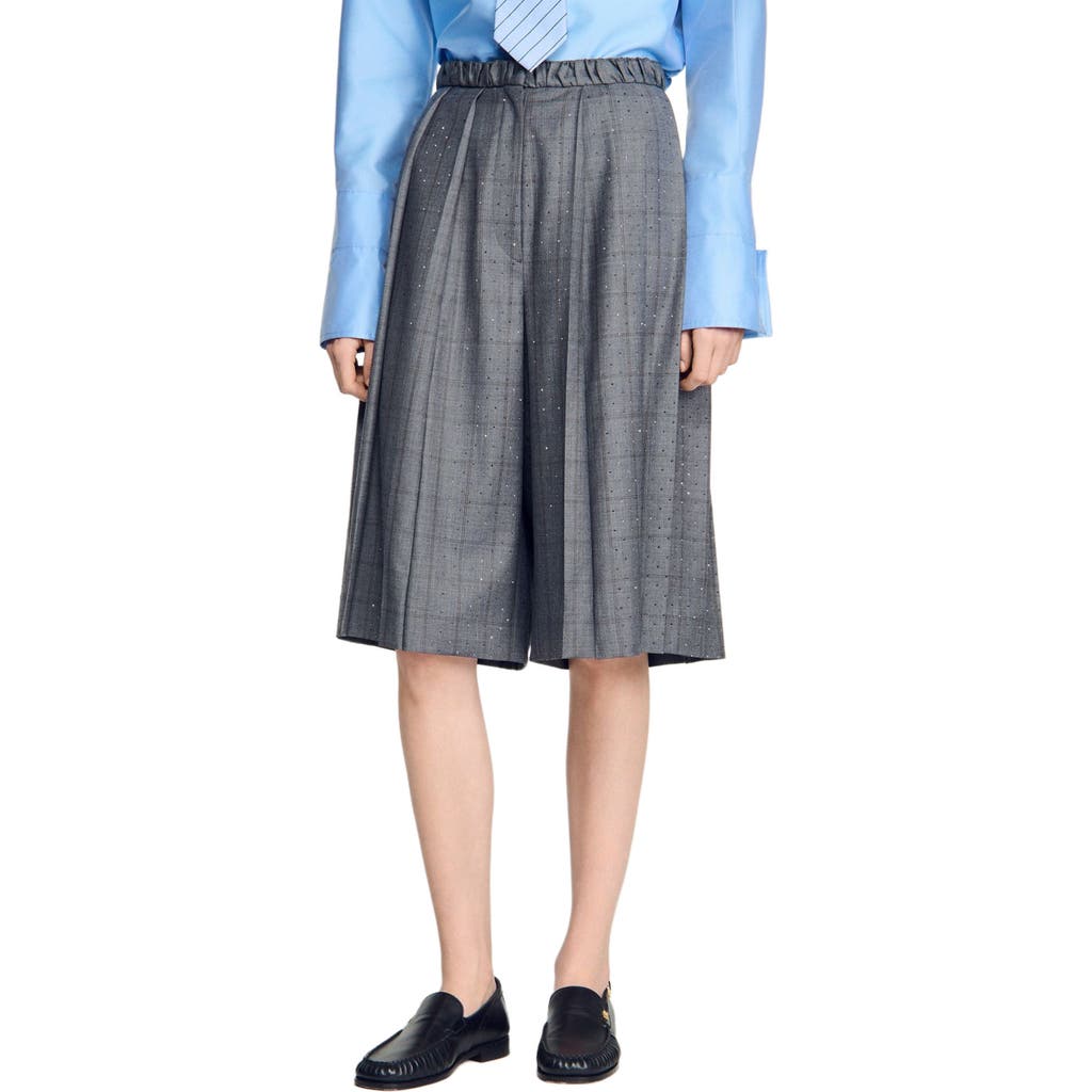 SANDRO SANDRO Check wool shorts