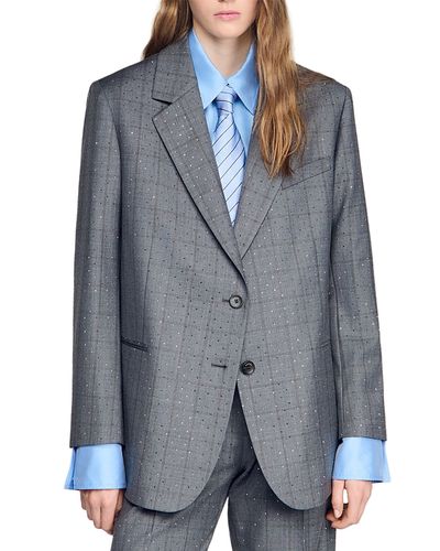 Sandro Sandro Checked Wool Jacket