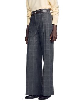Sandro Sandro Colton Belted Straight Leg Pants