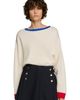 SANDRO SANDRO Contrast Round-neck Wool Sweater - 3