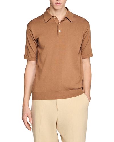 Sandro Sandro Cotton and Silk Polo Shirt