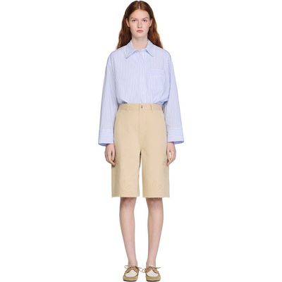 SANDRO SANDRO Cotton Bermudas with flower details
