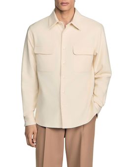 Sandro Sandro Cotton Flannel Pocket Shirt