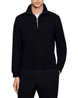 Sandro Sandro Cotton Half-Zip Sweater