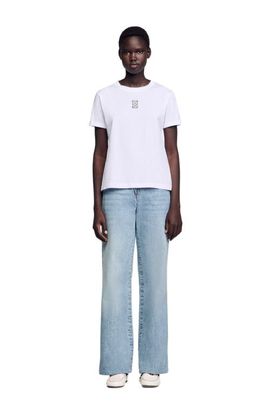 SANDRO SANDRO Cotton T-shirt with embroidery
