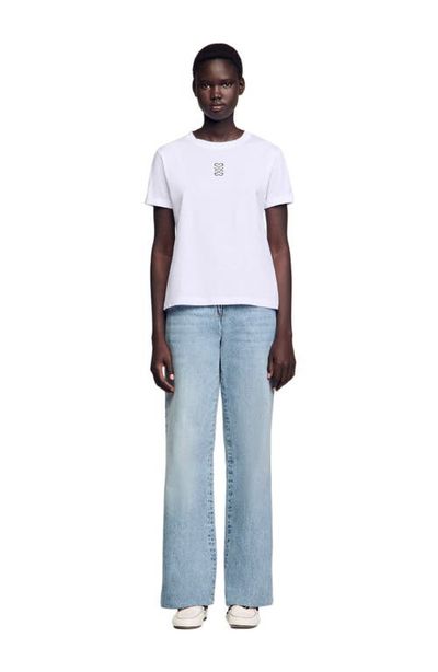 SANDRO SANDRO Cotton T-shirt with embroidery