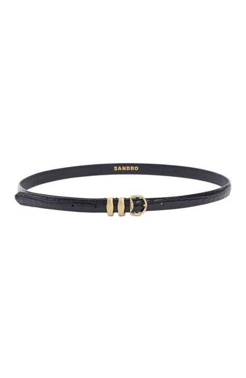SANDRO SANDRO Croc-effect leather belt