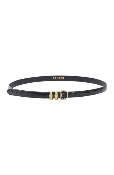 SANDRO SANDRO Croc-effect leather belt