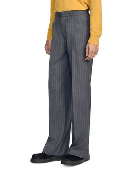 Sandro Sandro Croisee Wool Wide Leg Pinstripe Suit Trousers